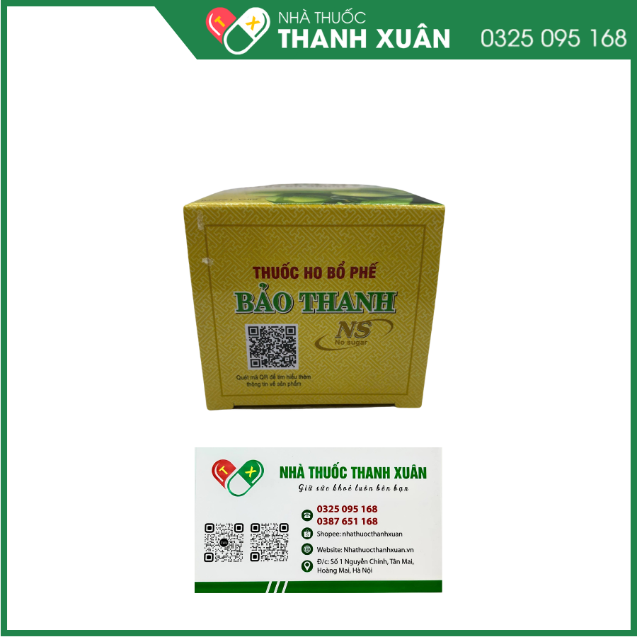 Siro Bảo Thanh No Sugar điều trị chứng ho, viêm phổi